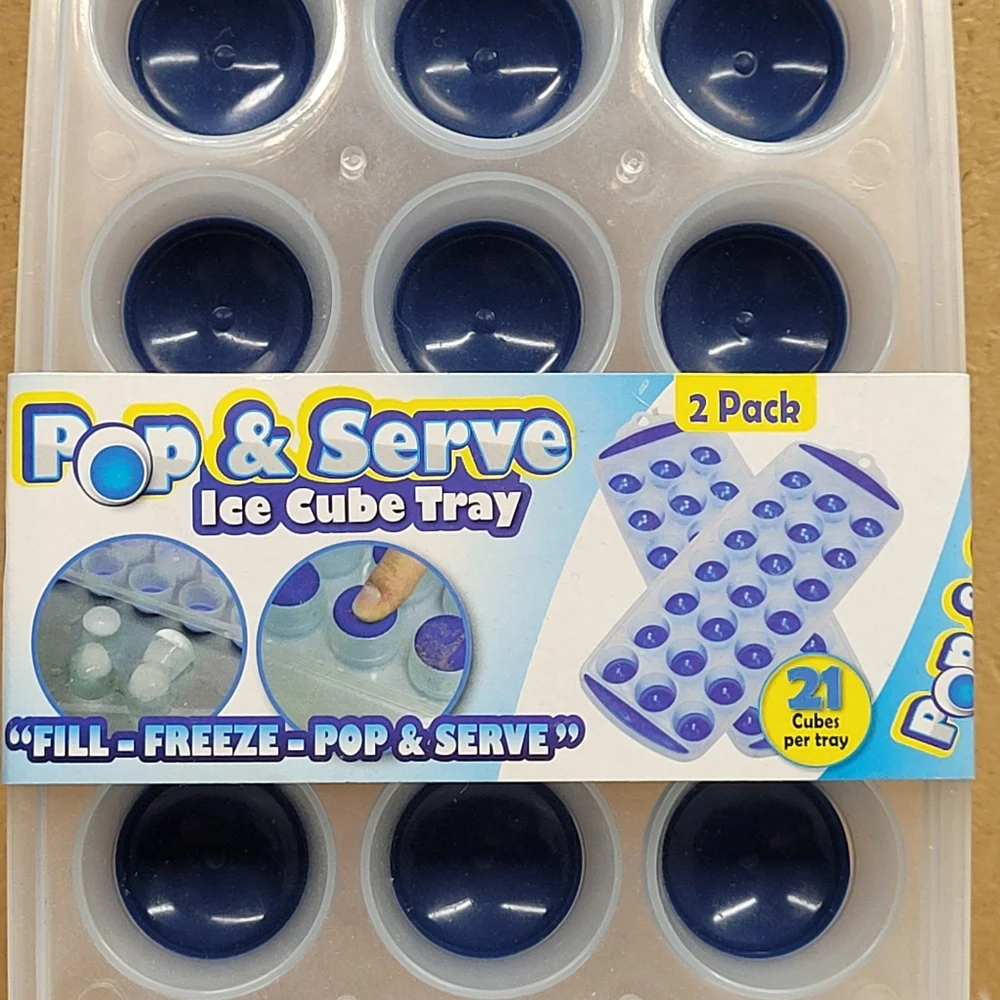 Pop & Serve Ice Cube Tray  T Pak - 21 Count Each  New
